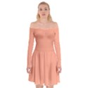 True Peach Color Off Shoulder Skater Dress View1