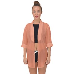 True Peach Color Open Front Chiffon Kimono by SpinnyChairDesigns