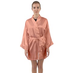 True Peach Color Long Sleeve Satin Kimono by SpinnyChairDesigns