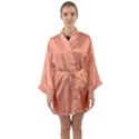 True Peach Color Long Sleeve Satin Kimono View1