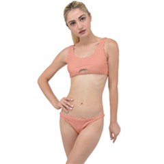 True Peach Color The Little Details Bikini Set by SpinnyChairDesigns