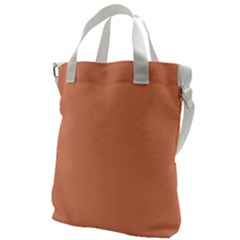 True Peach Color Canvas Messenger Bag by SpinnyChairDesigns