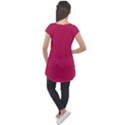 Rose Red Color Cap Sleeve High Low Top View2