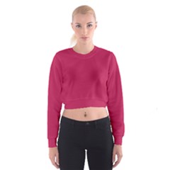 Rose Red Color Cropped Sweatshirt by SpinnyChairDesigns