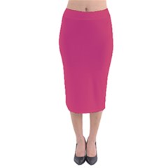 Rose Red Color Velvet Midi Pencil Skirt by SpinnyChairDesigns