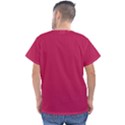 Rose Red Color Men s V-Neck Scrub Top View2