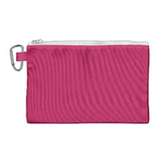 Rose Red Color Canvas Cosmetic Bag (large) by SpinnyChairDesigns