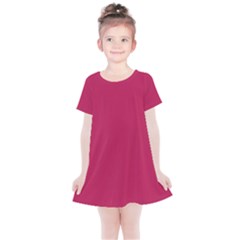 Rose Red Color Kids  Simple Cotton Dress by SpinnyChairDesigns