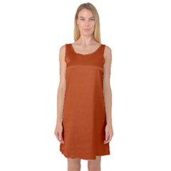 True Rust Color Sleeveless Satin Nightdress by SpinnyChairDesigns