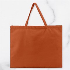 True Rust Color Zipper Large Tote Bag by SpinnyChairDesigns