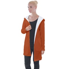 True Rust Color Longline Hooded Cardigan by SpinnyChairDesigns