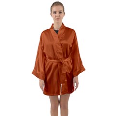 True Rust Color Long Sleeve Satin Kimono by SpinnyChairDesigns