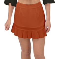 True Rust Color Fishtail Mini Chiffon Skirt by SpinnyChairDesigns