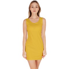 True Saffron Yellow Color Bodycon Dress by SpinnyChairDesigns