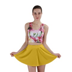 True Saffron Yellow Color Mini Skirt by SpinnyChairDesigns