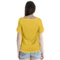 True Saffron Yellow Color V-Neck Flutter Sleeve Top View2