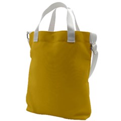 True Saffron Yellow Color Canvas Messenger Bag by SpinnyChairDesigns