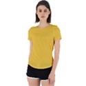 True Saffron Yellow Color Back Cut Out Sport Tee View1