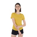 True Saffron Yellow Color Back Cut Out Sport Tee View2