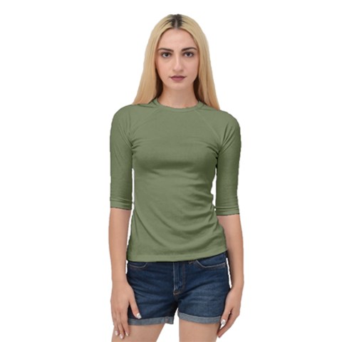 Sage Green Color Quarter Sleeve Raglan Tee by SpinnyChairDesigns