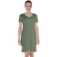 Sage Green Color Short Sleeve Nightdress by SpinnyChairDesigns