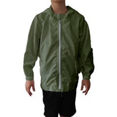 Sage Green Color Kids  Hooded Windbreaker by SpinnyChairDesigns