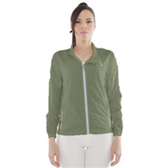 Sage Green Color Women s Windbreaker by SpinnyChairDesigns