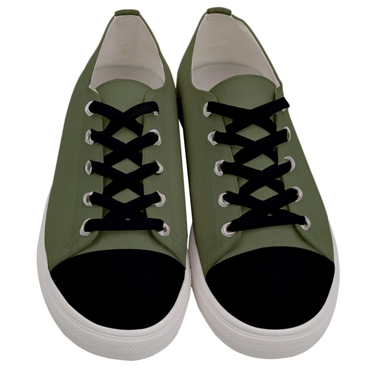 Sage Green Color Men s Low Top Canvas Sneakers