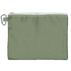 Sage Green Color Canvas Cosmetic Bag (xxl) by SpinnyChairDesigns