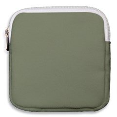 Sage Green Color Mini Square Pouch by SpinnyChairDesigns