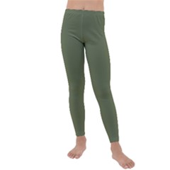 Sage Green Color Kids  Lightweight Velour Leggings by SpinnyChairDesigns