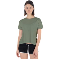 Sage Green Color Open Back Sport Tee by SpinnyChairDesigns