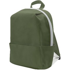 Sage Green Color Zip Up Backpack by SpinnyChairDesigns