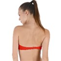 Scarlet Red Color Twist Bandeau Bikini Top View2