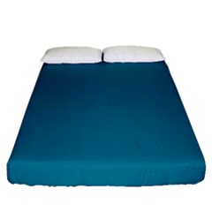 True Teal Blue Color Fitted Sheet (queen Size) by SpinnyChairDesigns