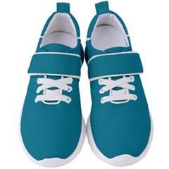 True Teal Blue Color Women s Velcro Strap Shoes by SpinnyChairDesigns