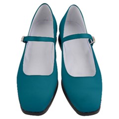 True Teal Blue Color Women s Mary Jane Shoes by SpinnyChairDesigns