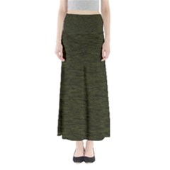 Army Green Color Textured Full Length Maxi Skirt by SpinnyChairDesigns