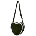 Army Green Color Textured Heart Shoulder Bag View1