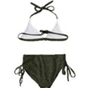 Army Green Color Textured Kids  Classic Bikini Set View2