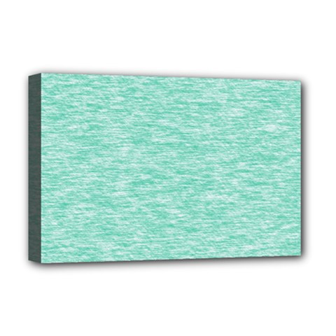 Biscay Green Texture  Deluxe Canvas 18  X 12  (stretched) by SpinnyChairDesigns