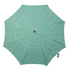 Biscay Green Texture  Hook Handle Umbrellas (small) by SpinnyChairDesigns