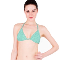 Biscay Green Texture  Bikini Top by SpinnyChairDesigns