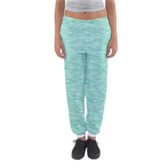 Biscay Green Texture  Women s Jogger Sweatpants by SpinnyChairDesigns