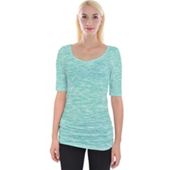 Biscay Green Texture  Wide Neckline Tee