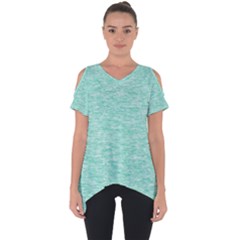 Biscay Green Texture  Cut Out Side Drop Tee by SpinnyChairDesigns