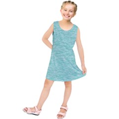 Biscay Green Texture  Kids  Tunic Dress by SpinnyChairDesigns