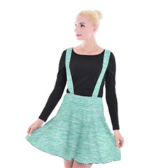 Biscay Green Texture  Suspender Skater Skirt by SpinnyChairDesigns