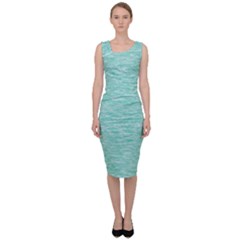 Biscay Green Texture  Sleeveless Pencil Dress by SpinnyChairDesigns