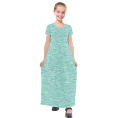 Biscay Green Texture  Kids  Short Sleeve Maxi Dress by SpinnyChairDesigns